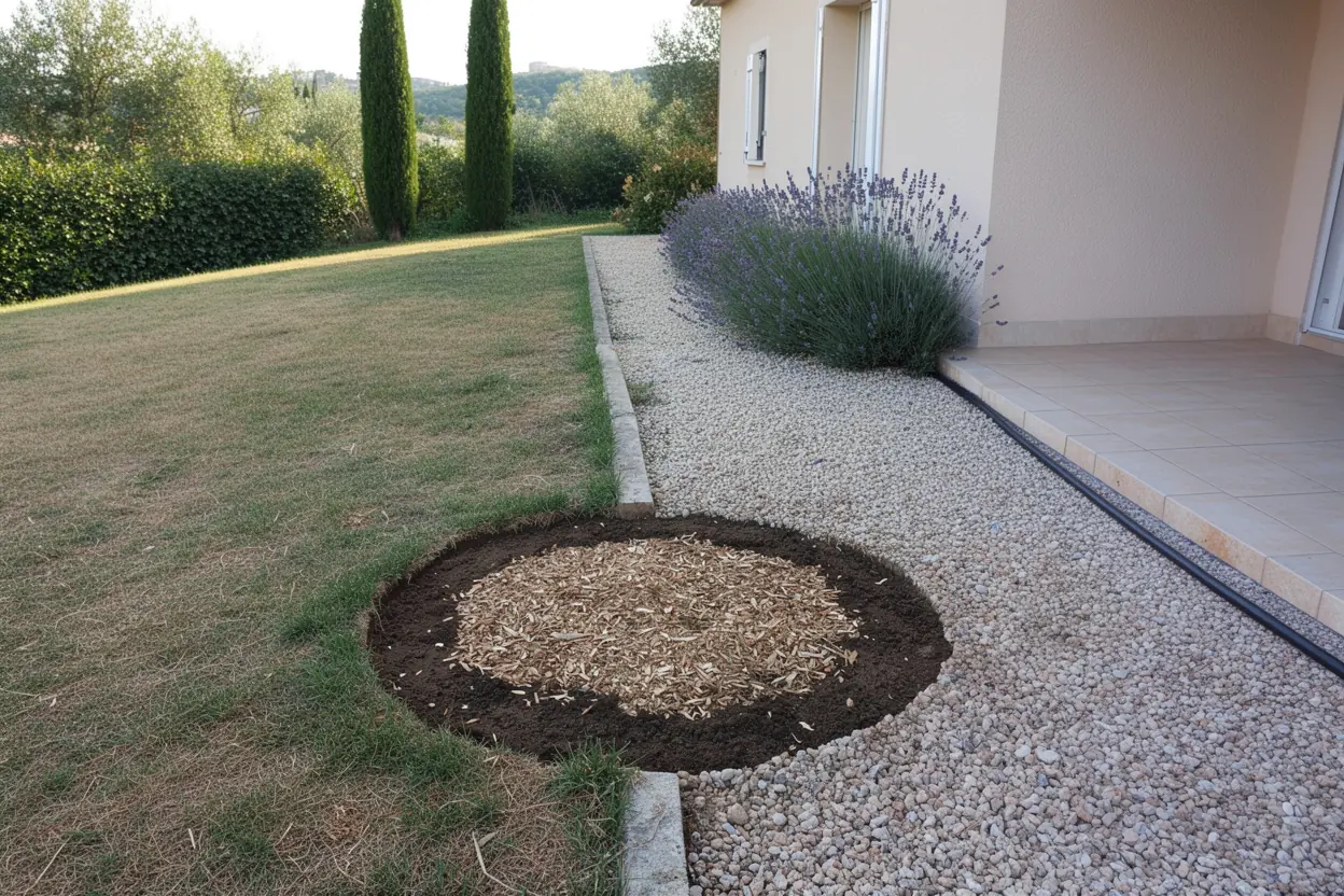 Sol nivelé après dessouchage à Plan-de-Cuques