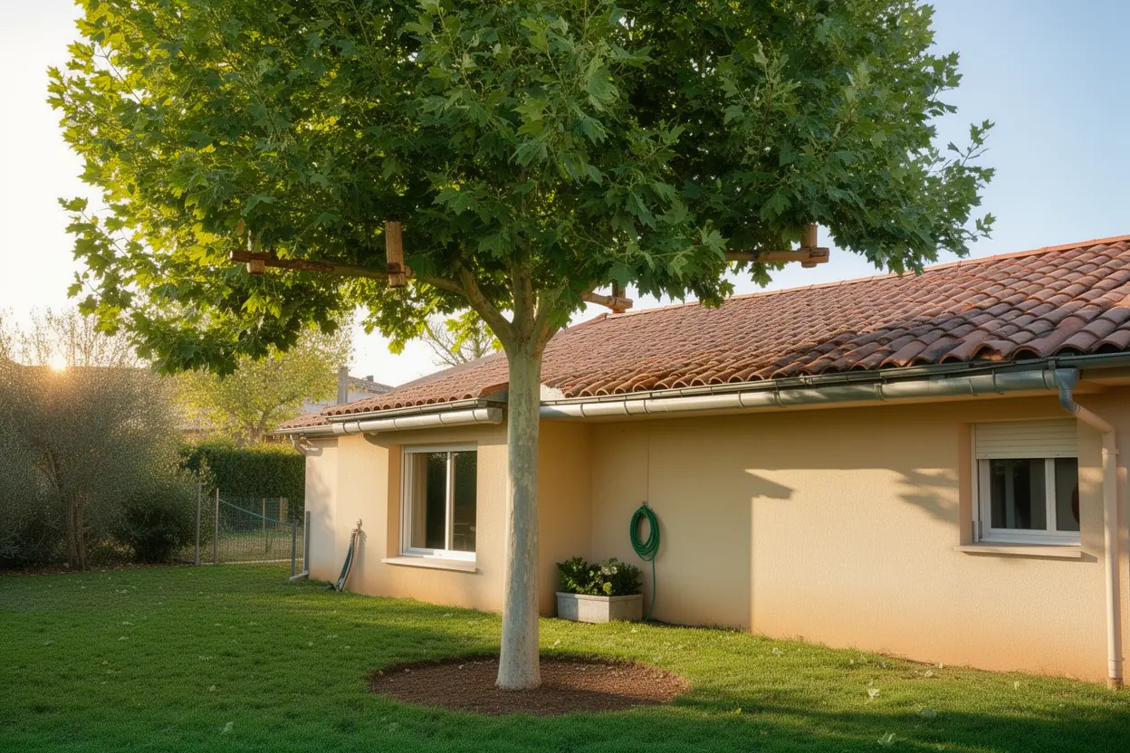 Platane dégagé après élagage à Aubagne