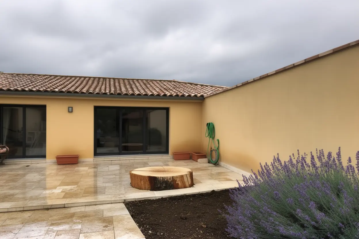 Terrasse marseillaise sécurisée après démontage du pin