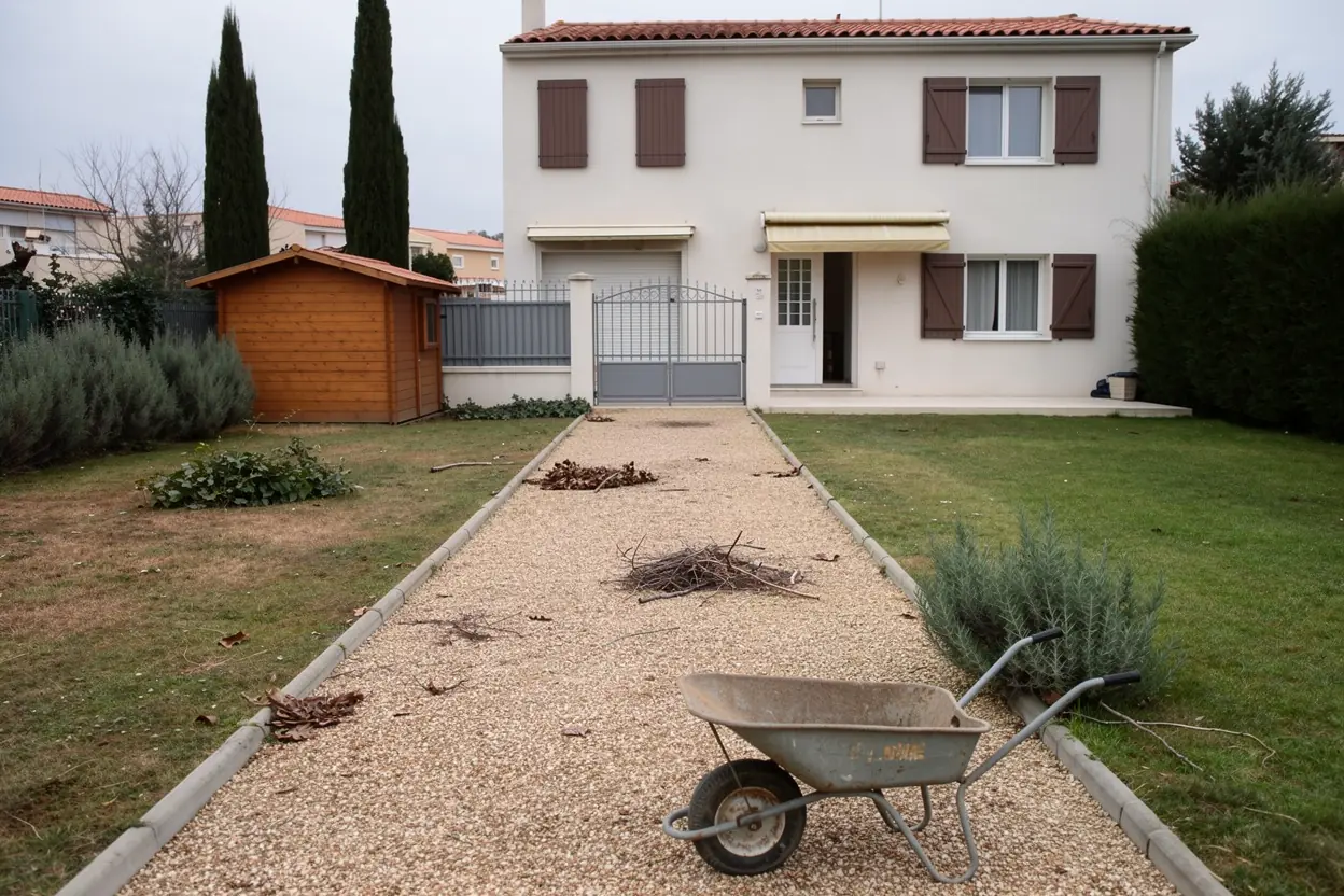 Jardin nettoyé après le mistral à Septèmes-les-Vallons